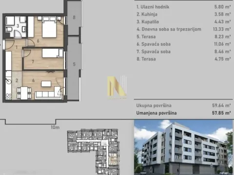 Prodaja, trosoban stan, 59m², Salajka, Novi Sad Sve Podlokacije - image 2