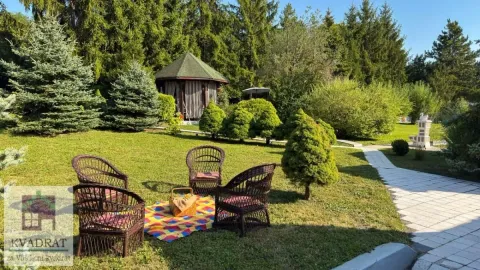 Uređeno dvorište sa garniturom za sedenje i zelenilom. - image 35