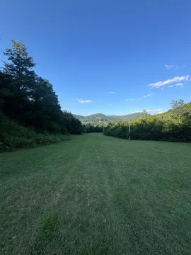 Pogled na prostrano travnato zemljište sa šumom i brdima u pozadini. - image 3