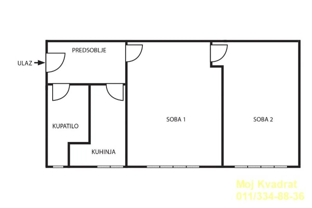 Sale, two bedroom apartment, 60m², Stari Grad, Beograd