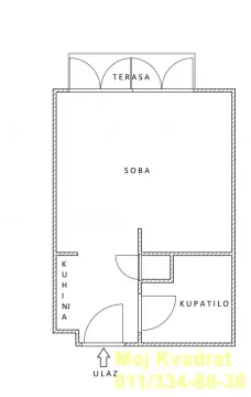 Osnova stana sa rasporedom prostorija i terasom. - image 11