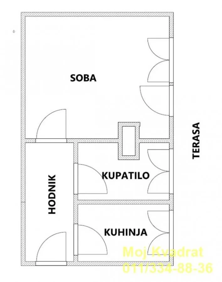 Prodaja, jednosoban stan, 29m², Novi Beograd Blok 21, Novi Beograd Sve Podlokacije
