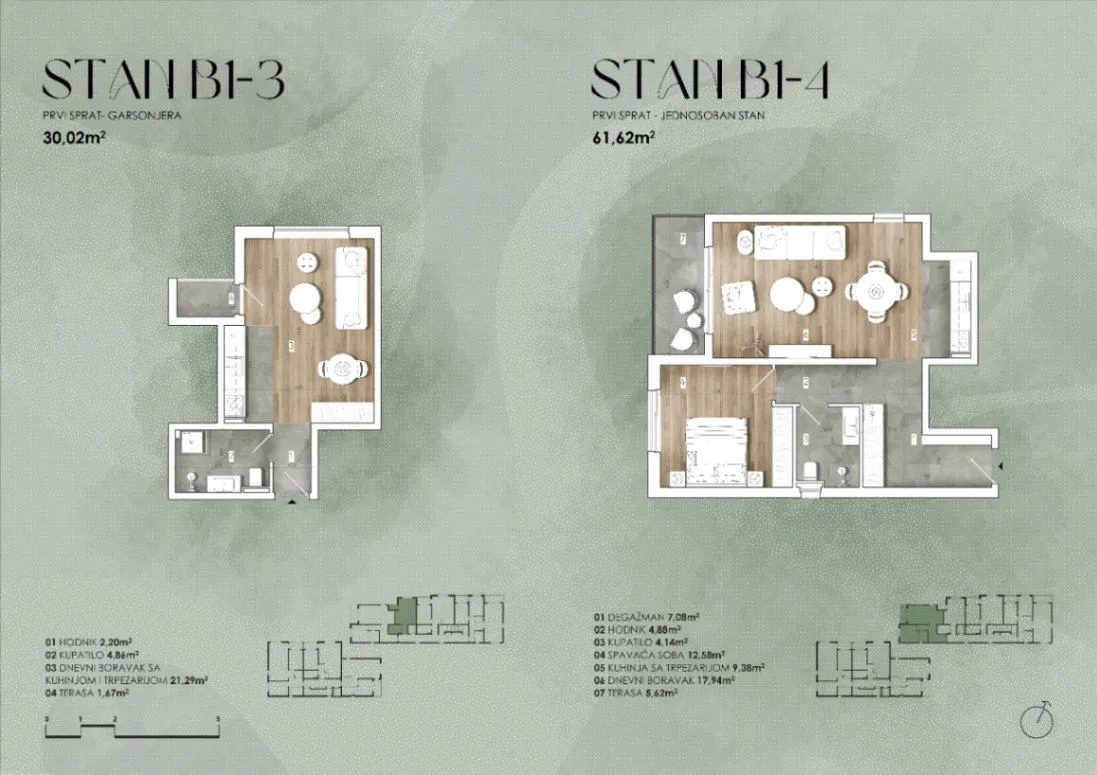 Prodaja, jednosoban stan, 62m², Lješevići, Kotor