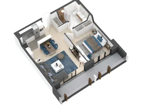 Sale, two bedroom apartment, 59m², Novi Beograd Blok 25, Novi Beograd Sve Podlokacije - image 11