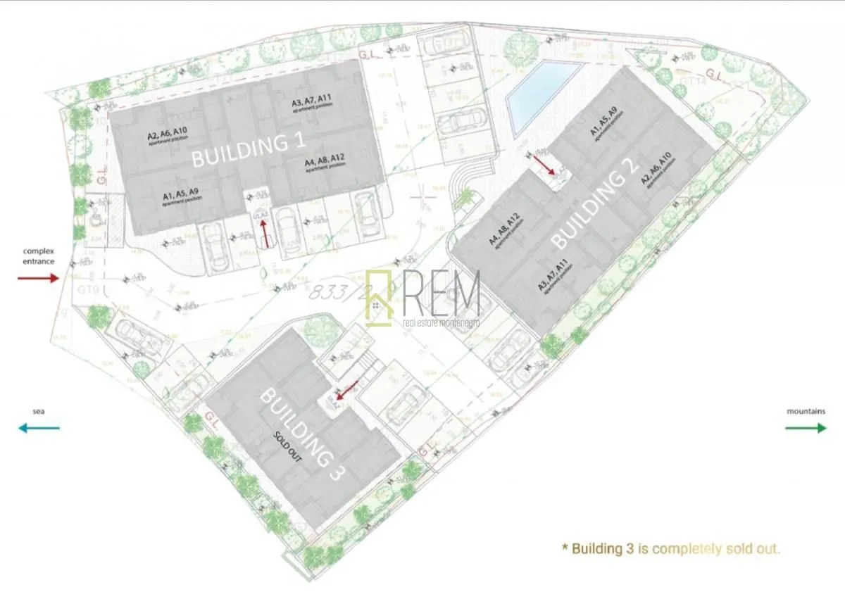 Prodaja, jednosoban stan, 49m², Risan, Kotor