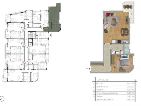 Prodaja, dvosoban stan, 70m², Dobre Vode, Bar - image 16