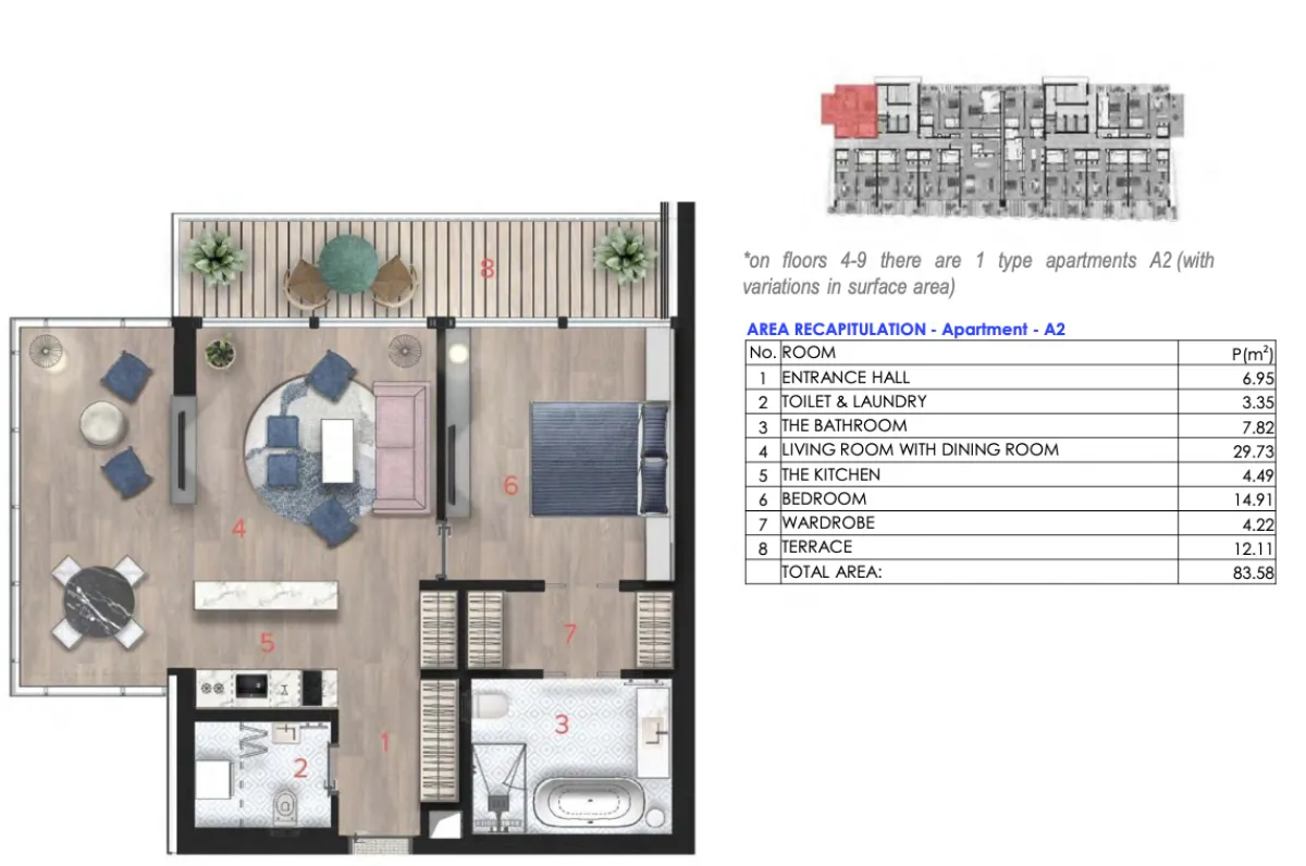 Sale, apartment, 83m², Budva, Crna Gora