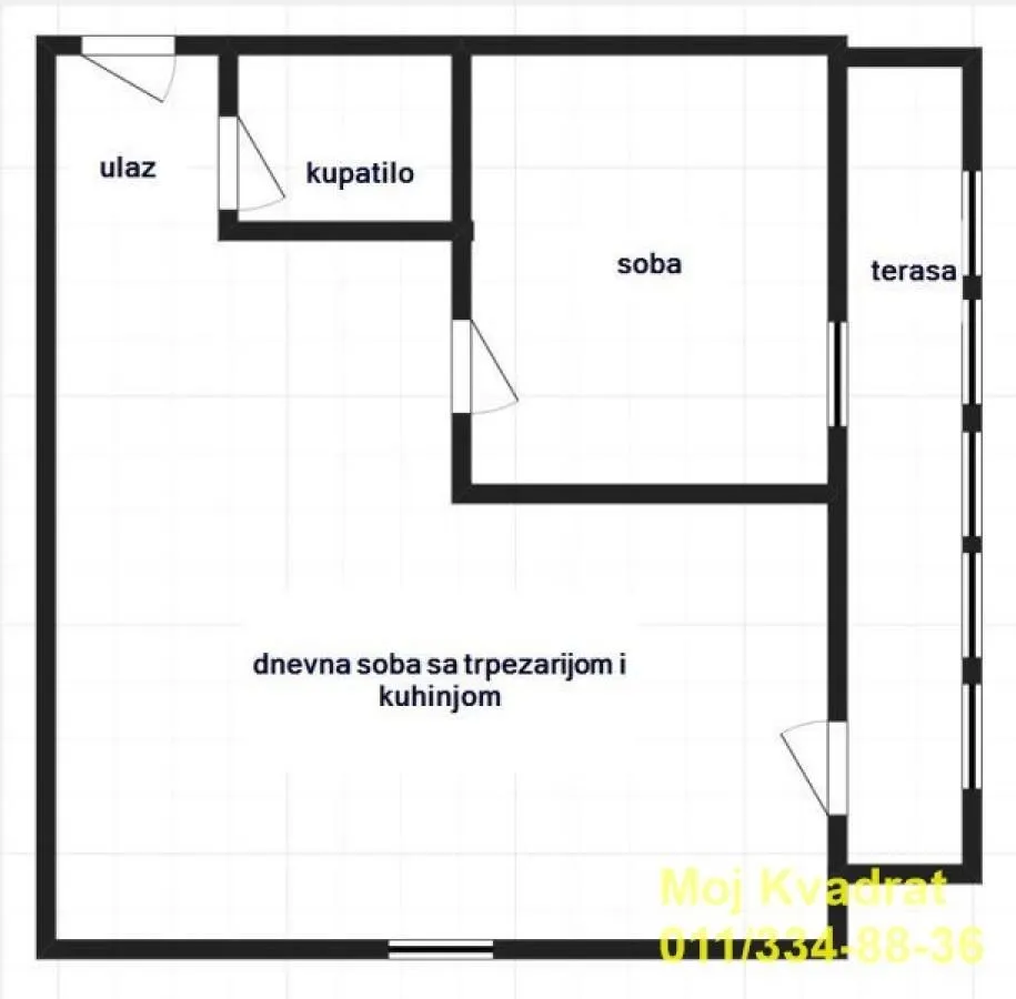 Sale, two bedroom apartment, 45m², Kneževac, Beograd