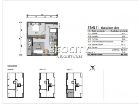 Prodaja, dvosoban stan, 56m2, Cara Dušana, Novi Sad, Novi Sad