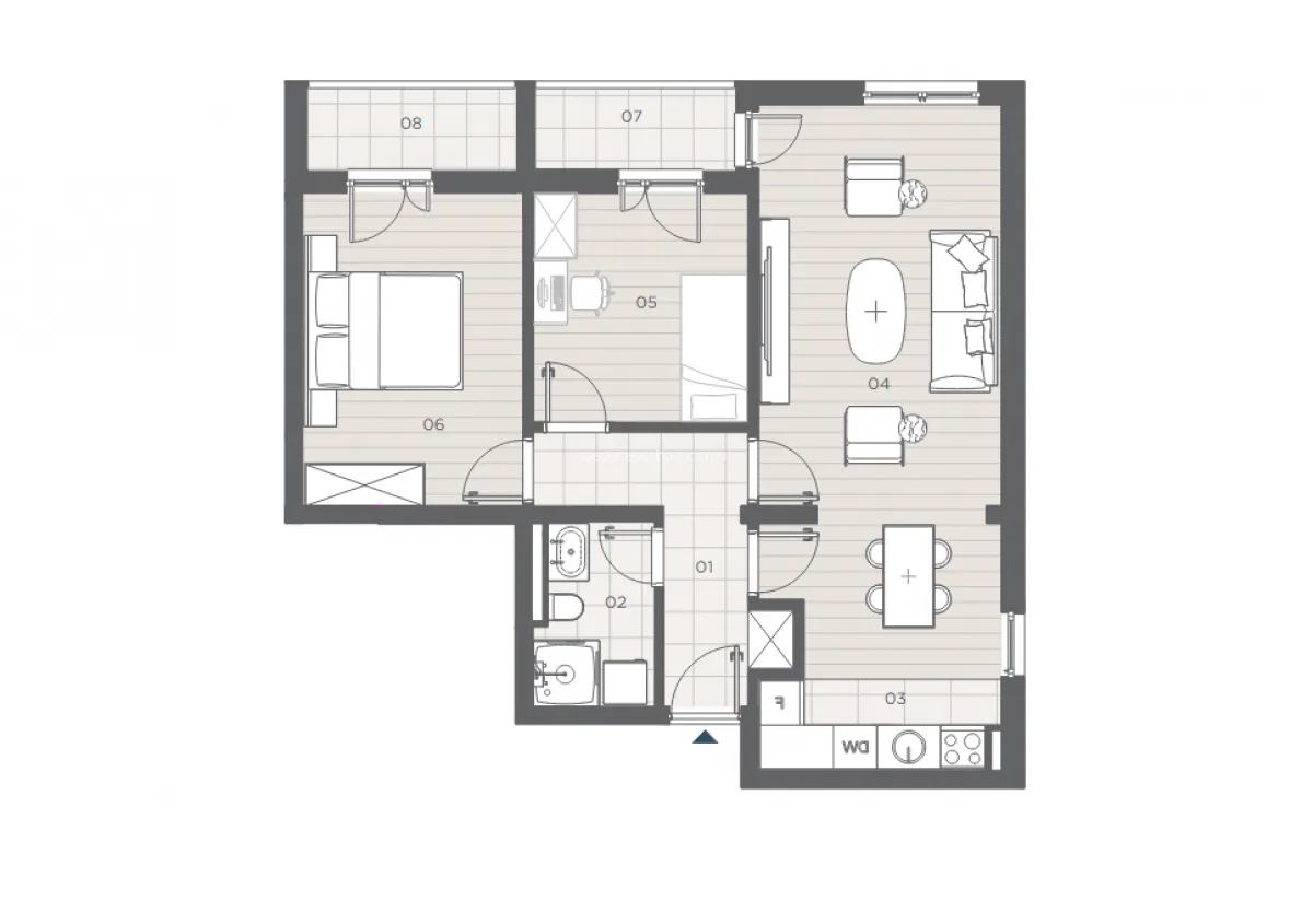 Prodaja, jednosoban stan, 49m², Radanovići, Kotor