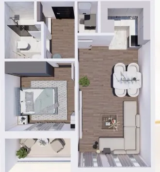 Sale, one bedroom apartment, 44m², Pantelej, Niš