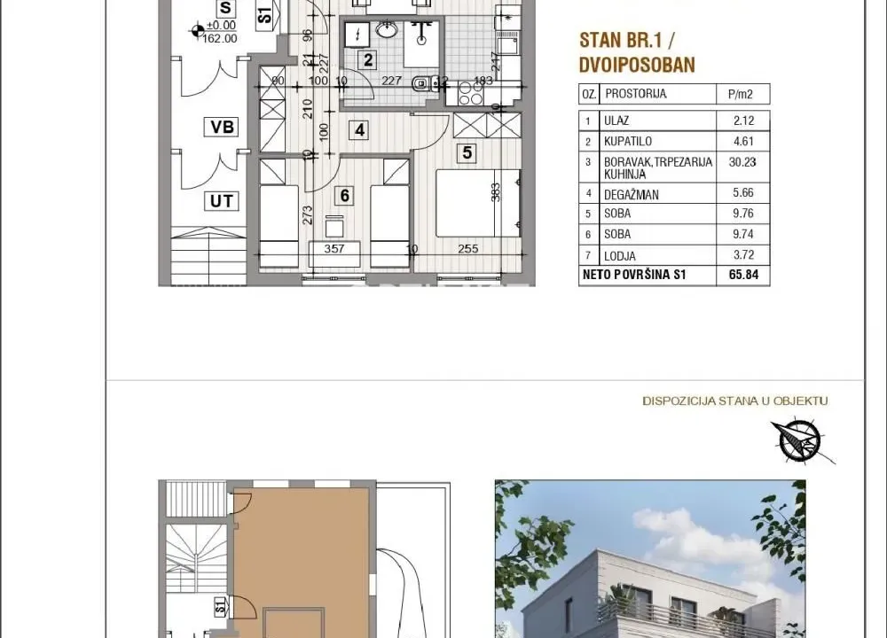 Prodaja, dvosoban stan, 66m², Karaburma, Palilula Sve Podlokacije