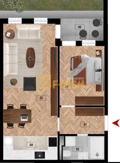 Prodaja, jednosoban stan, 52m², Zabjelo, Podgorica