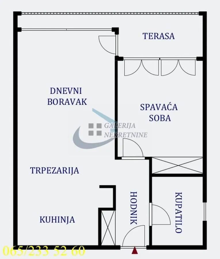 Sale, two bedroom apartment, 62m², Stari Grad, Beograd