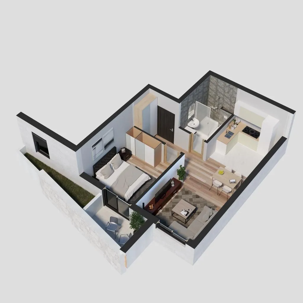Sale, two bedroom apartment, 38m², Petrovac, Budva