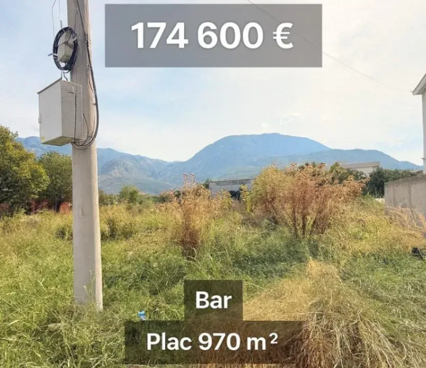 Sale, land lot, 970m², Polje, Bar
