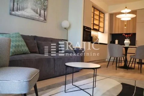 Living room with sofa connected to the dining area and kitchen. - image 5