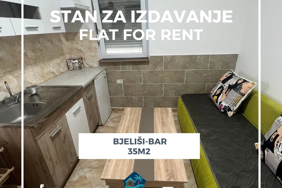 Rent, one bedroom apartment, 35m², Bjeliši, Bar