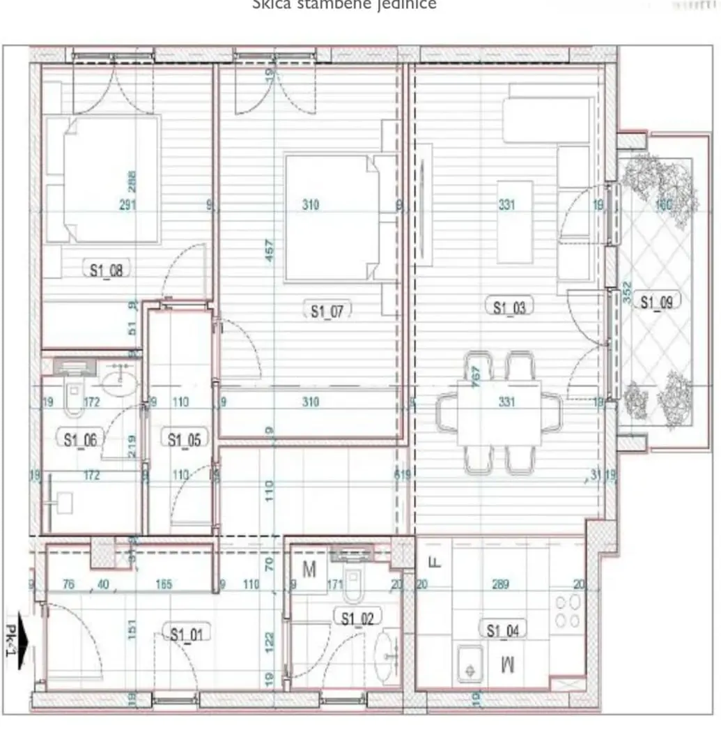Prodaja, dvosoban stan, 72m², Momišići, Podgorica