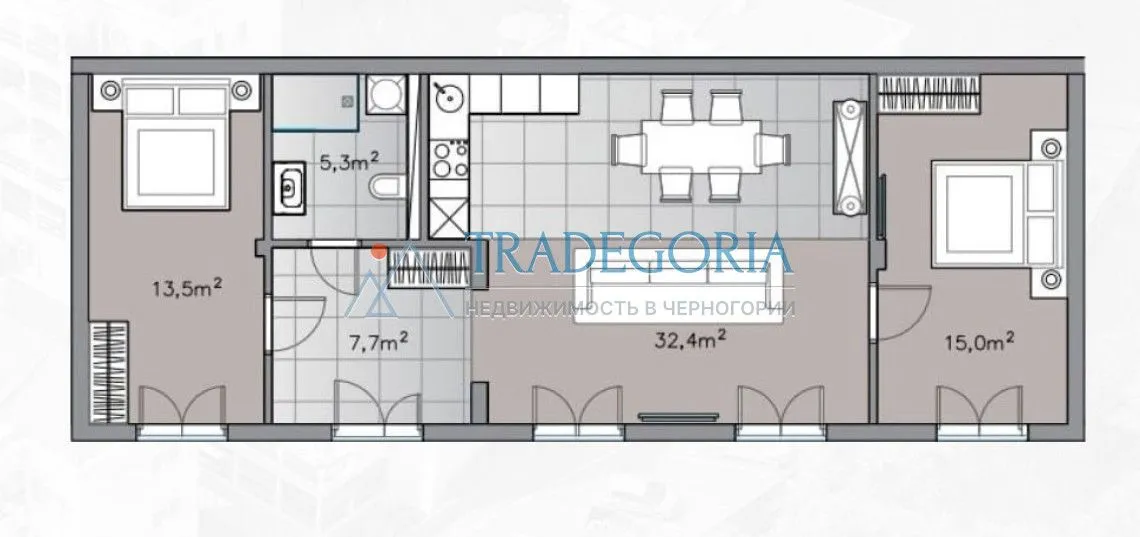 Prodaja, dvosoban stan, 151m², Đenovići, Herceg Novi