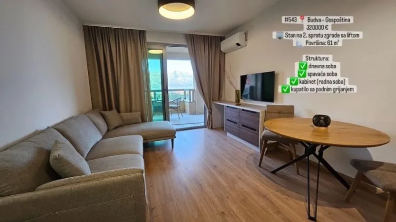 Sale, two bedroom apartment, 61m², Gospoština, Budva