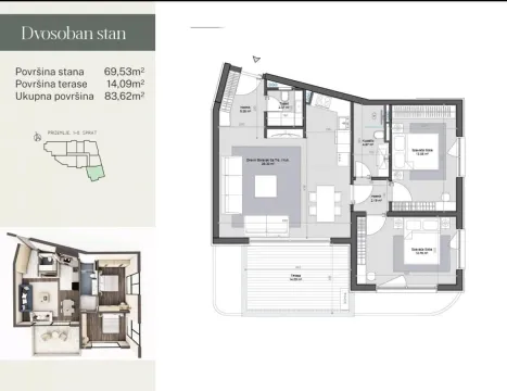 Prodaja, dvosoban stan, 66m², Bar, Crna Gora - image 4