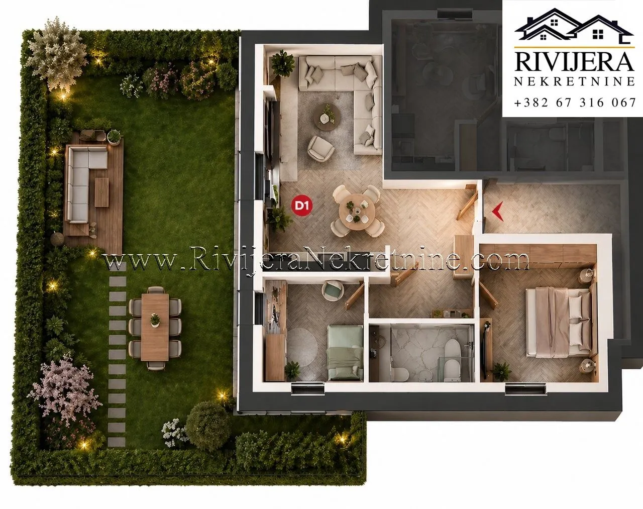 Prodaja, dvosoban stan, 67m², Radanovići, Kotor
