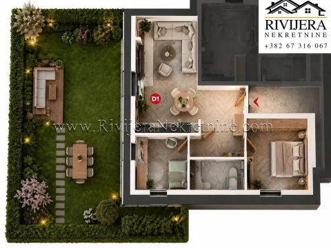 Sale, two bedroom apartment, 67m², Radanovići, Kotor - image 3