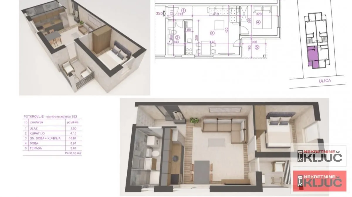 Prodaja, jednosoban stan, 38m², Adice, Novi Sad Sve Podlokacije