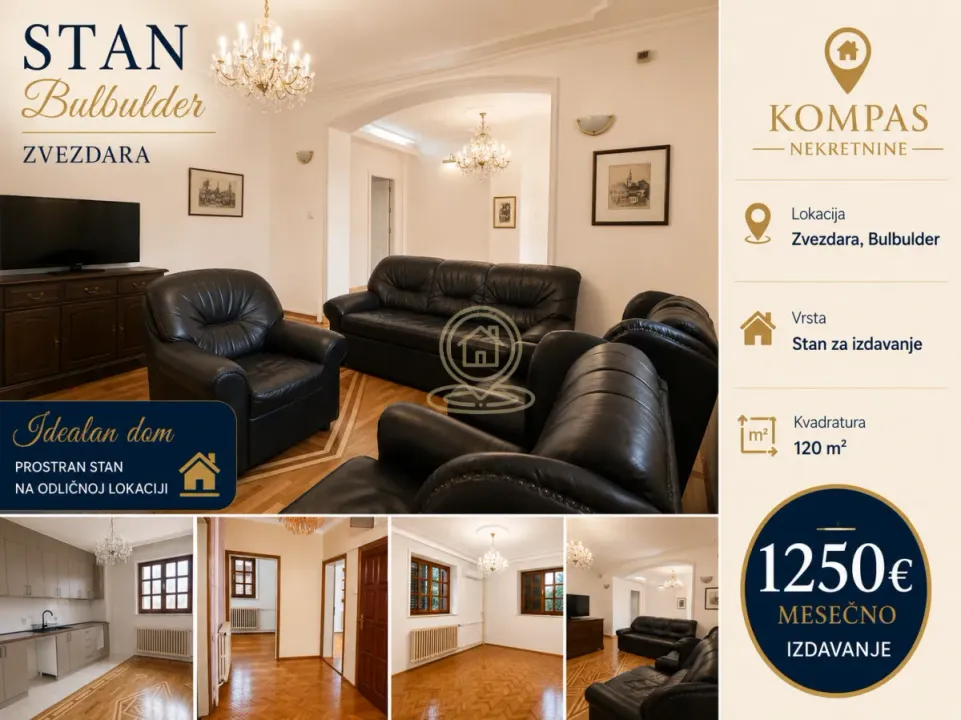Rent, four bedroom apartment, 120m², Bulbulder, Zvezdara Sve Podlokacije