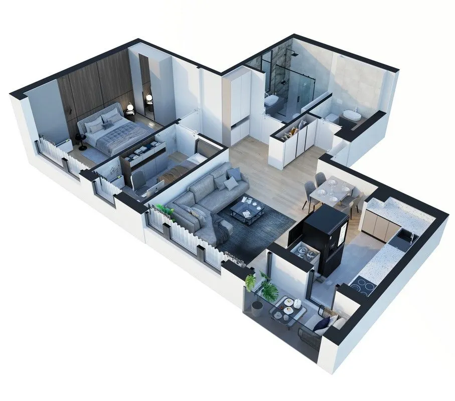 Sale, two bedroom apartment, 64m², Banovo Brdo, Beograd