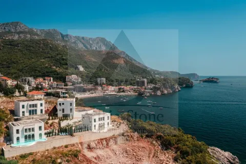 Pogled iz vazduha na kompleks vila na obali mora sa planinskim zaleđem. - image 24
