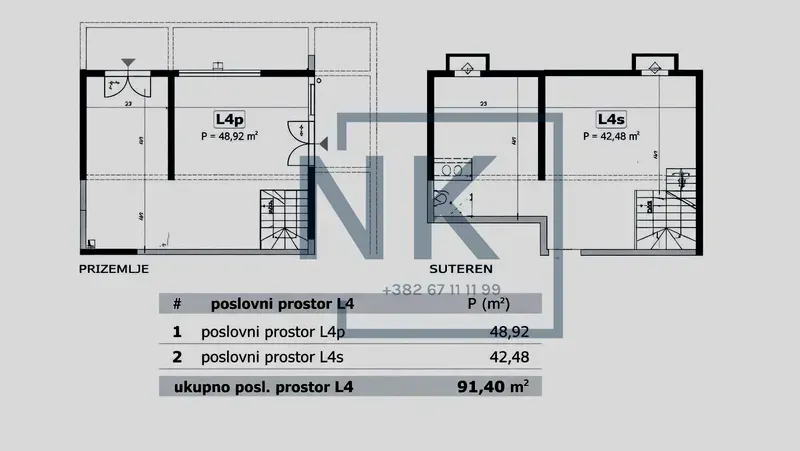 Rent, office space, 92m², Tuški Put, Podgorica