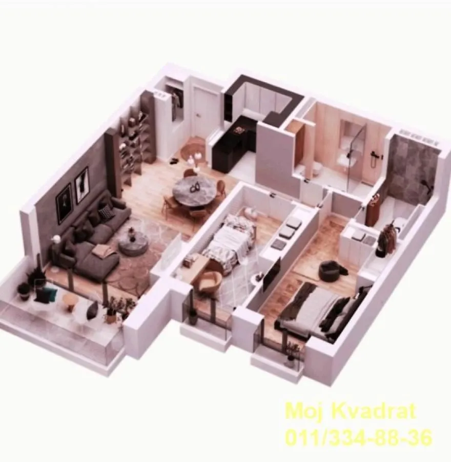 Rent, two bedroom apartment, 74m², Stari Grad, Beograd
