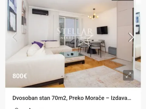 Izdavanje, dvosoban stan, 70m², Preko Morače, Podgorica - image 1
