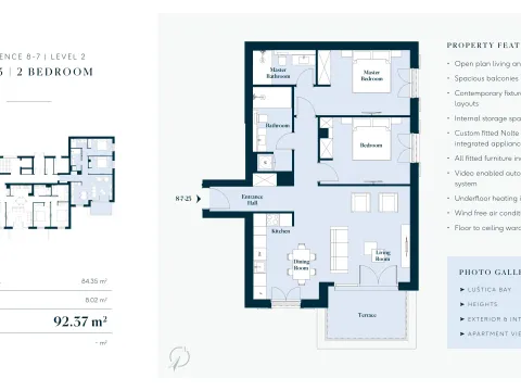 Prodaja, dvosoban stan, 92m², Luštica Bay, Tivat - image 2