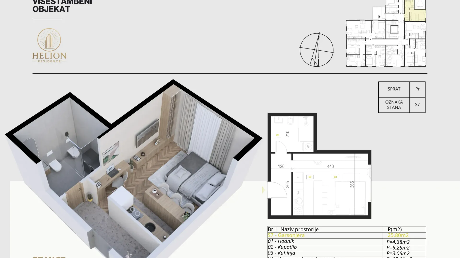 Prodaja, garsonjera, 26m², Podkošljun, Budva
