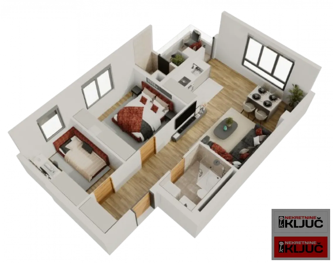 Sale, two bedroom apartment, 56m², Salajka, Novi Sad Sve Podlokacije