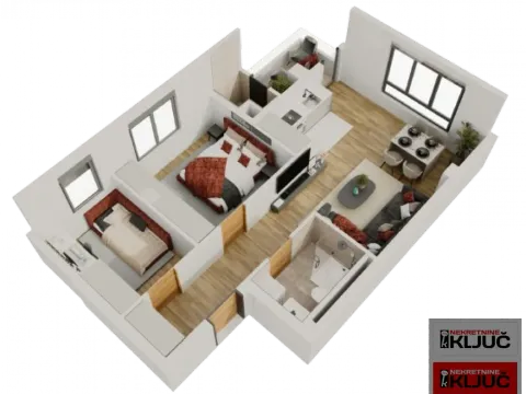 Sale, two bedroom apartment, 56m², Salajka, Novi Sad Sve Podlokacije