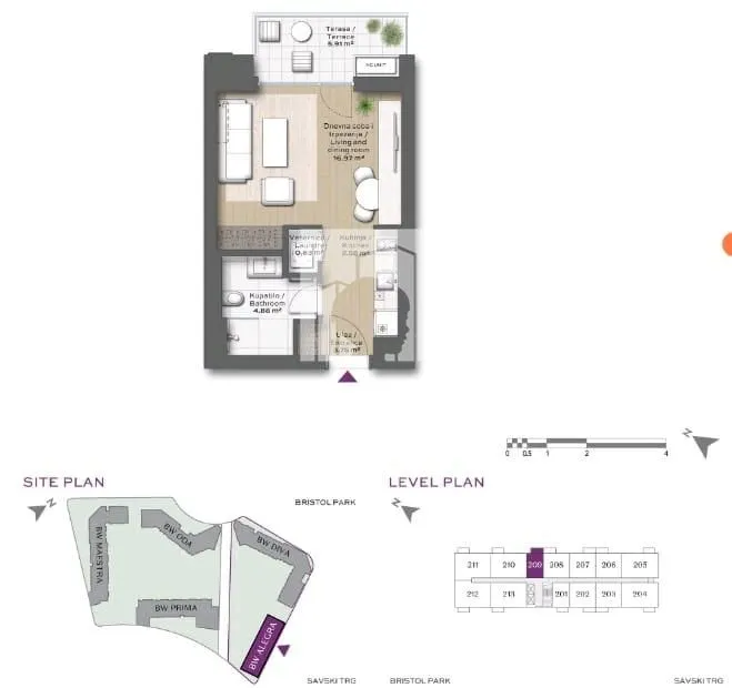 Sale, one bedroom apartment, 35m², Savski Venac, Beograd