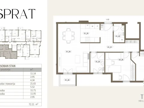 Prodaja, dvosoban stan, 72m², Tološi, Podgorica - image 3