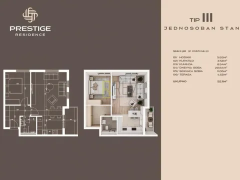 Sale, one bedroom apartment, 47m², Zabjelo, Podgorica - image 5