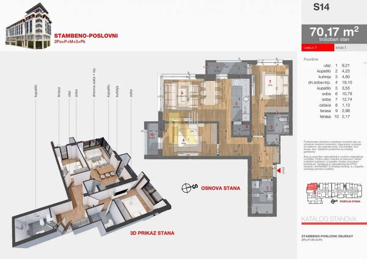 Prodaja, trosoban stan, 62m², Centar, Novi Sad