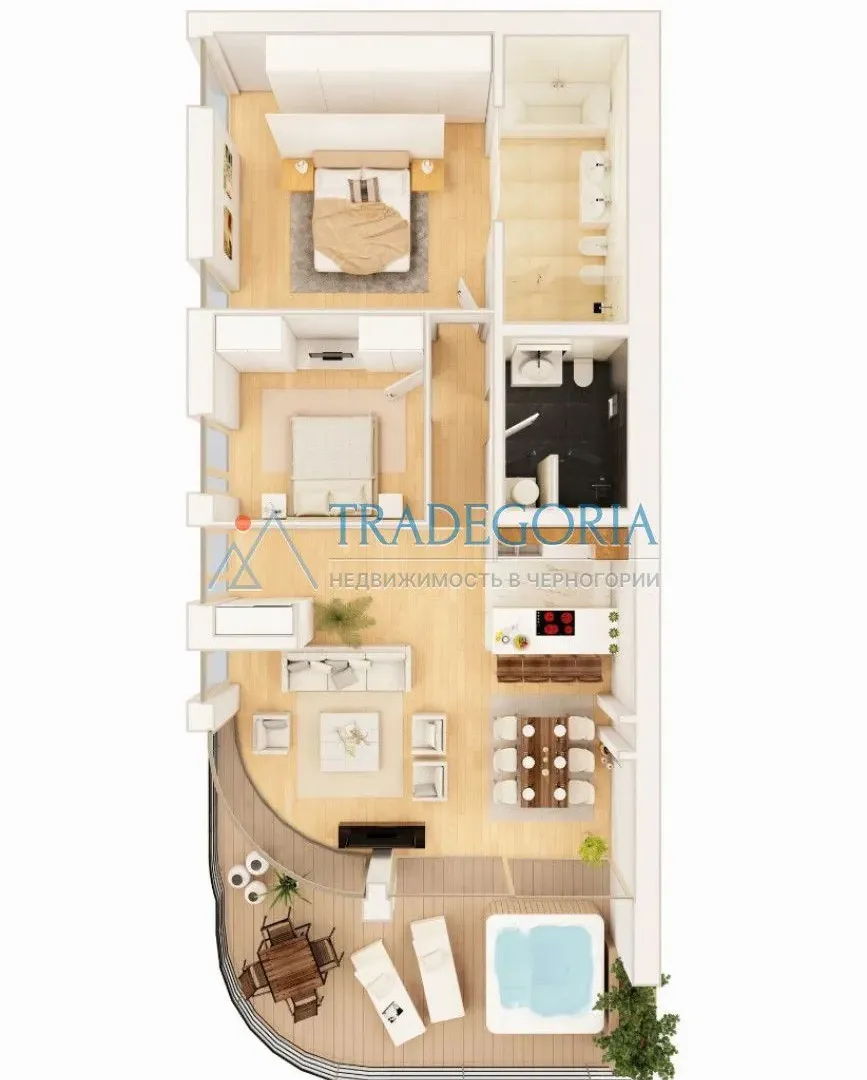 Prodaja, dvosoban stan, 149m², Budva, Crna Gora