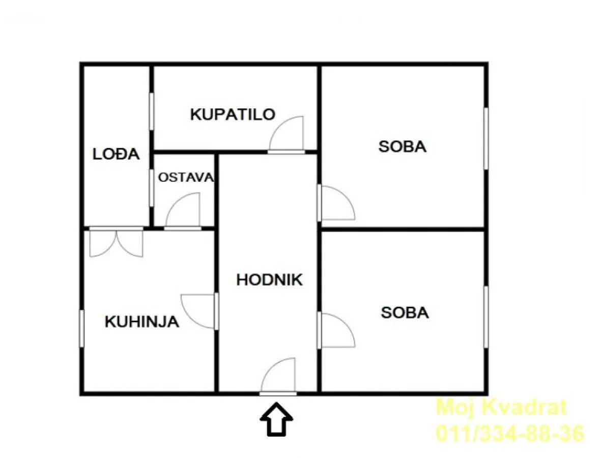 Sale, two bedroom apartment, 56m², Cvetni Trg, Vračar Sve Podlokacije