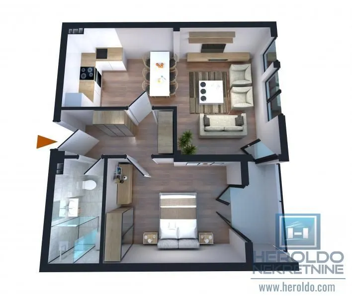 Prodaja, dvosoban stan, 60m², Centar, Jagodina