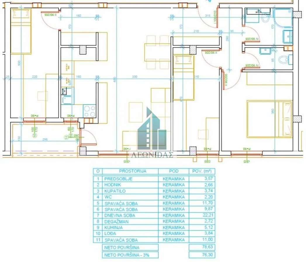 Sale, three bedroom apartment, 76m², Palilula, Niš