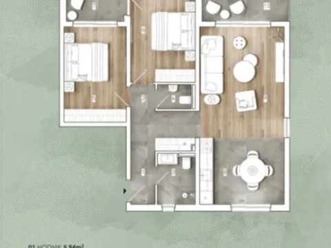 Sale, two bedroom apartment, 78m², Bigova, Kotor