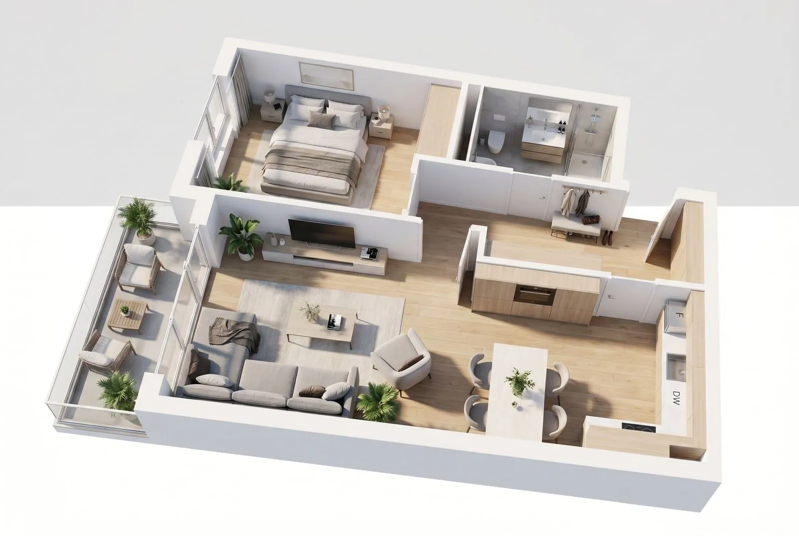 Sale, two bedroom apartment, 57m², Bečići, Budva