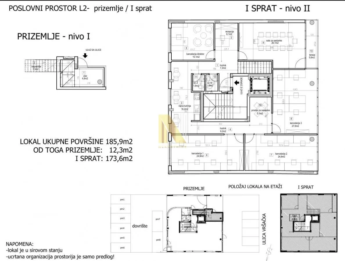 Rent, office space, 180m², Telep, Novi Sad Sve Podlokacije